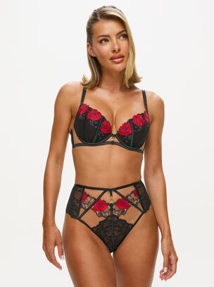 Caged Rose High Waist Brazilian